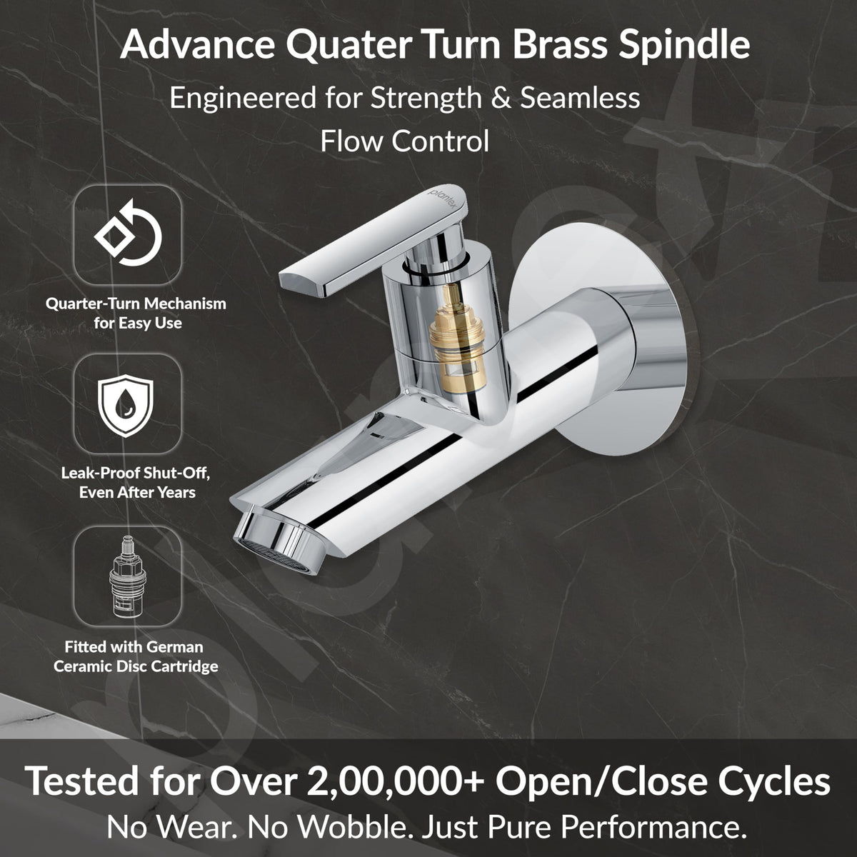 Plantex Pure Brass Bib Tap with Water Saving Aerator/Tap for Wash Basin with Brass Wall Flange and Teflon Tape/Wall Mount Bib Tap- 7 Year Warranty (BAL-502 -Chrome)-5