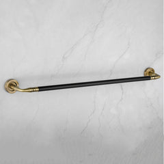 Plantex Single Towel Rod for Bathroom/Towel Holder in Bathroom/Towel Holder/Bathroom Accessories (24 inch - Brass Antique & Black) - Pack of 1-1