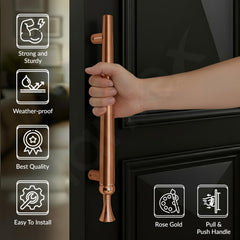 Plantex Main Door Handle/Stainless Steel & Aluminium Door Handle/300mm Pull-Push Handle for Home/Office/Hotel - Pack of 1 (DTMD-413, Rose Gold)-4