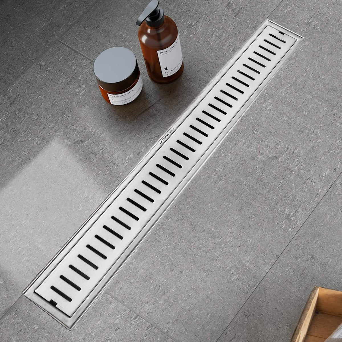 Plantex 304 Grade Stainless Steel Long Shower Drain/Floor Drain/Drainage Cover/Floor Drain Cover with Removable Grate (10 x 60 cm - Matt) (Capsule)-1