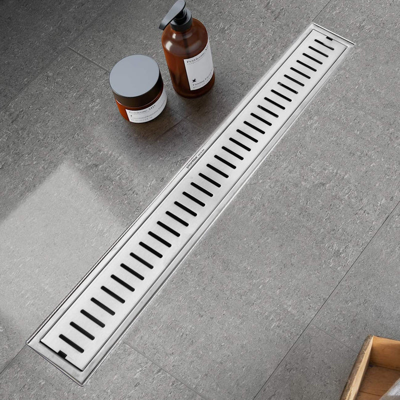 Plantex 304 Grade Stainless Steel Long Shower Drain/Floor Drain/Drainage Cover/Floor Drain Cover with Removable Grate (10 x 60 cm - Matt) (Capsule)-1