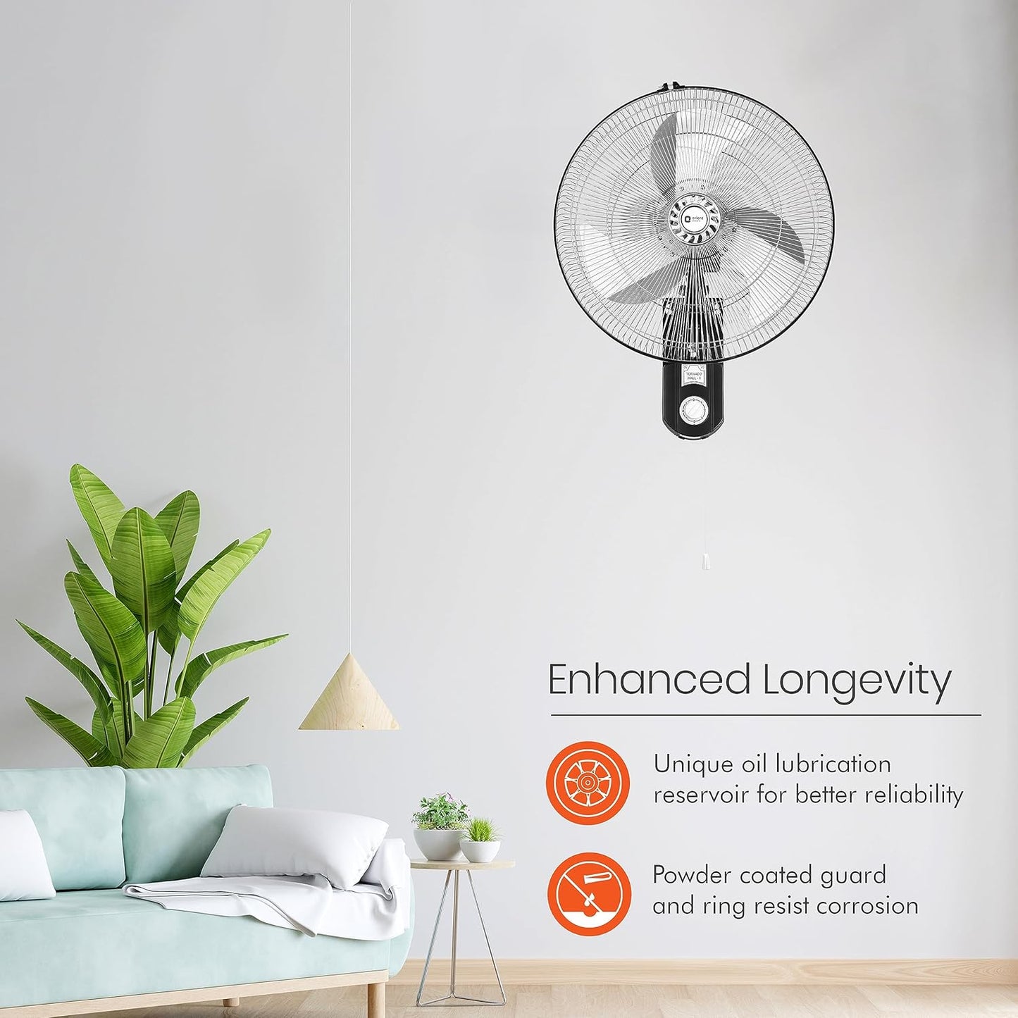 Orient Electric 450mm Tornado - Wall II Fan (Chrome)