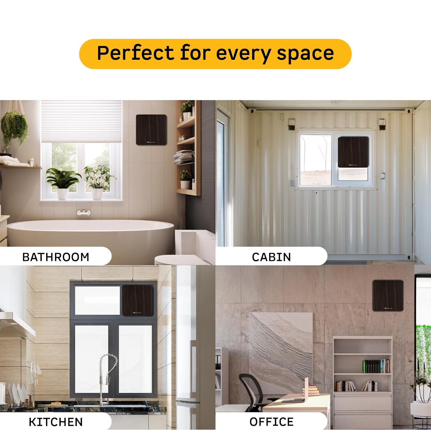 atomberg Studio Exhaust 6 Inches | Suitable for Bathroom, Kitchen | BLDC Motor | Easy to Clean | 2 Year Warranty (Dark Wood)