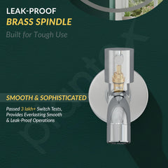 Plantex Long Body Bib Cock for Bathroom with Water Saving Aerator/Brass Spindle Bib Tap with Wall Flange and Teflon Tape (MKS-1272-Chrome)-3