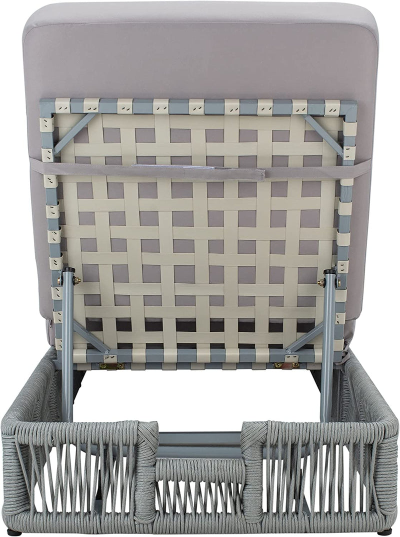 Vera Outdoor Swimming Poolside Lounger (Grey) Braided & Rope