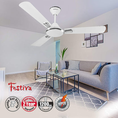 Havells Festiva 1200mm Dust Resistant Ceiling Fan (Pearl White Silver)