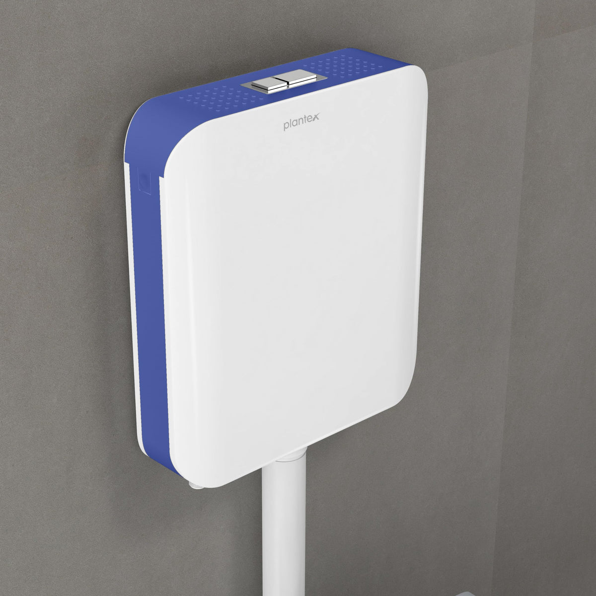 Plantex Commode Flush Tank for Toilet with 7 LTR Water Capacity/Dual Tone and Slim Polypropylene Flush Tank with Internal Accessories - Pack of 1 (Blue & White)-1