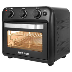 Faber 20 liter 1500 Watts Air Fryer Oven|Fry, Bake, Roast, Toast, Defrost, Grill, Reheat & Broil|85% Less Oil|Temperature & Timer Control, Preset Cooking Options, Convection Function, Auto-Off|(Black)