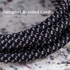 Philips SPC3064BD/37 6-Outlet Power Strip, Designer Braided Power Cord, Flat Plug Extension Cord