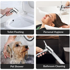 Plantex Jet Spray for Toilet/ABS Health Faucet with 1 Meter Shower Hose Pipe and Wall Hook/Health Faucet Set for Bathroom/Hand Gun for Toilet - (Jecquar, Chrome)-6