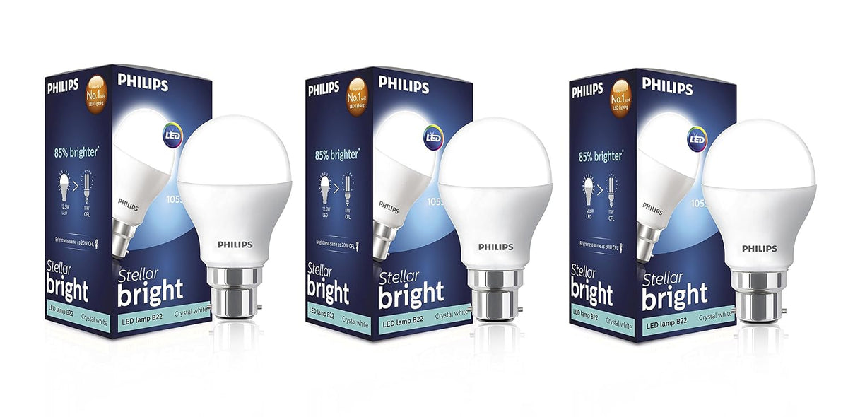 Philips Ace Saver 10.5W B22 LED Bulb,Cool Day Light,Pack of 3