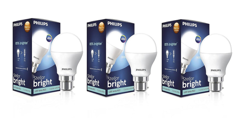 Philips Ace Saver 10.5W B22 LED Bulb,Cool Day Light,Pack of 3