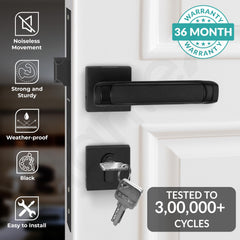 Plantex Triple Security Door Lock for Home/Main Door Lock Set with 3 Years of Warranty/Mortise Lock for Door with Brass Lock Body & Cylinder (7127, Z Black & DC Black)-2