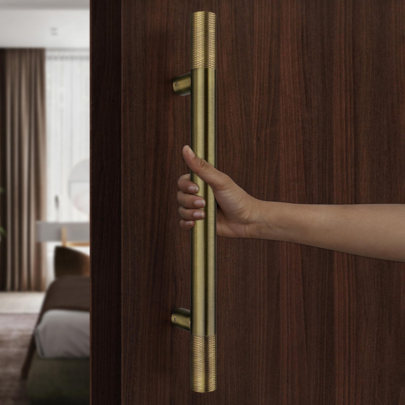 Plantex Door Handle/18 Inch Heavy Duty Pull-Push Door Handle - Antique Brass (Wood/Glass) - 3 Years Warranty-5