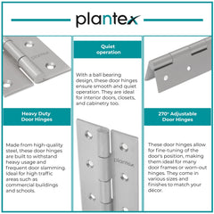 Plantex Stainless Steel Door Hinges 3 inch x 16 Gauge/1.5 mm Thickness Home/Office/Hotel for Main Door/Wooden/Bedroom/Kitchen/Kabza - Pack of 3 (Satin Matt)-6