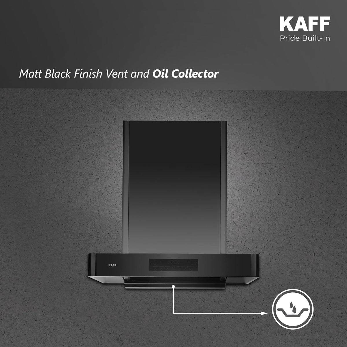 Kaff XPRO 60 cm Filterless Auto Clean Kitchen Chimney | 1400 m³/hr Suction | Motion Sensor & Touch Control | Black Glass