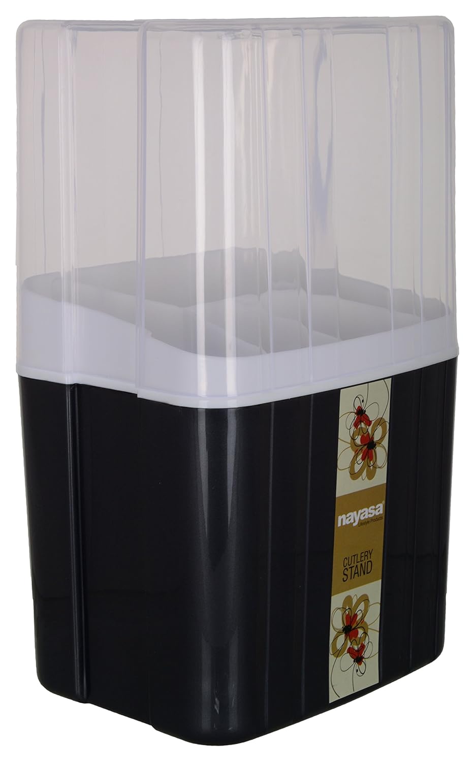 Nayasa Superplast Castle Plastic Cutlery Stand, Grey, 12X3X14 Cm