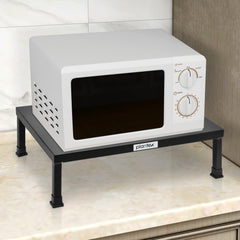 Plantex Oven Stand/Microwave Stand for Kitchen Platform/Microwave Storage Rack for Countertop Organization/Heavy-Duty Metal Shelf - Black-1