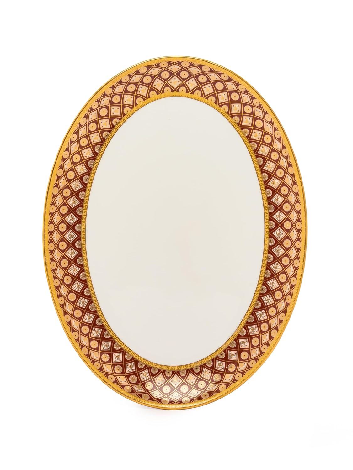 Clay Craft Fine Ceramic Golden Print Royal Velvet Dinner Set - 38 Pcs -(Maroon Golden), for Family of 6, Dinner Set Ceramic, Dining Set for Dinner, Crockery Set for Gift, Kitchen Set for Home