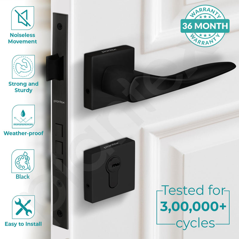 Plantex Premium Door Lock with 3 Years of Warranty/Main Door Lock for Home/Mortise Locks for Door - (PT-002- Black)-2
