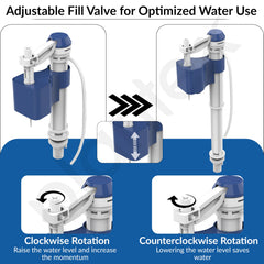 Plantex Anti-Siphon Toilet Flush Tank Fill Valve/Repair Kit 6" to 10" Adjustable for One Piece Commode/Ball Cocke for Flush Tank - Pack of 1 (White & Blue)-5