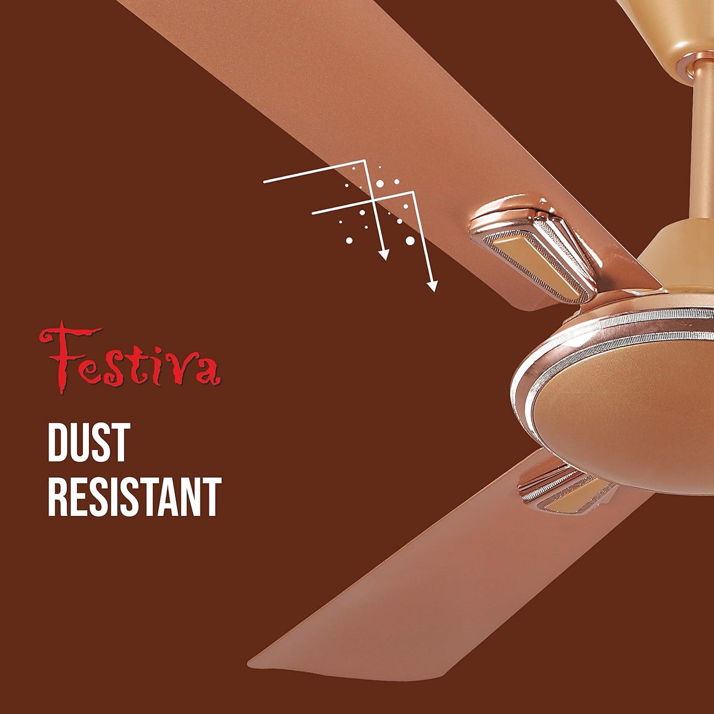 Havells Festiva 1200mm Dust Resistant Ceiling Fan (Pearl Copper)