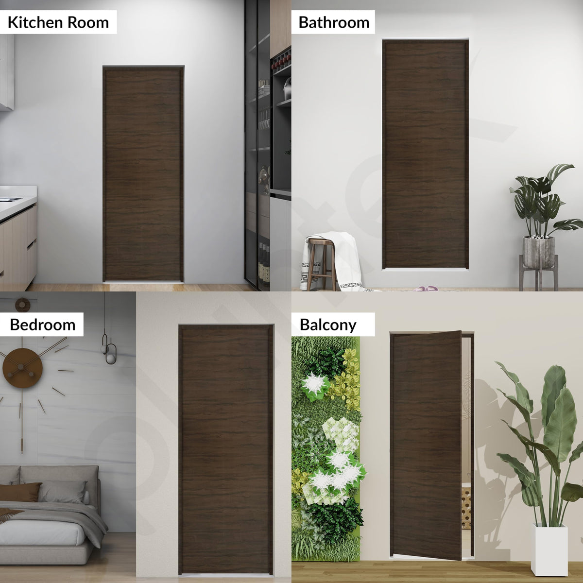 Plantex WPC Doors for Bathroom (30 mm - Thickness)/Waterproof Bathroom Door/2.5x6.75 Feet Wooden Finished Door for Home/Balcony/Office/Kitchen, Density-550 (30x81 inch,24 kg- Charcoal Oak)-6
