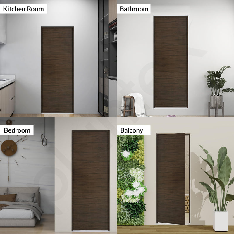 Plantex WPC Doors for Bathroom (30 mm - Thickness)/Waterproof Bathroom Door/2.5x6.75 Feet Wooden Finished Door for Home/Balcony/Office/Kitchen, Density-550 (30x81 inch,24 kg- Charcoal Oak)-6