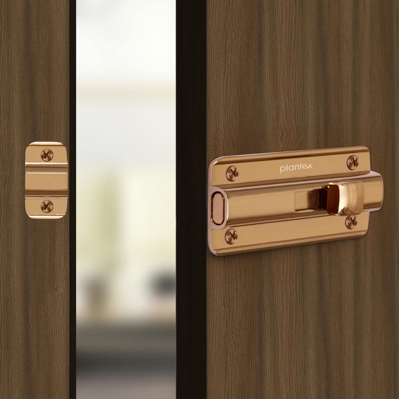 Plantex Premium Heavy Duty Door Stopper/Door Lock Latch for Home and Office Doors/Baby Latch - Pack of 1 (Rose Gold)-5