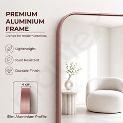Plantex Aluminium Frame Mirror for Wall/Rectangle Wall Mount Mirror for Bedroom/Dressing Room/Living Room/Entryway - (24x32 Inch-Rose Gold)-5