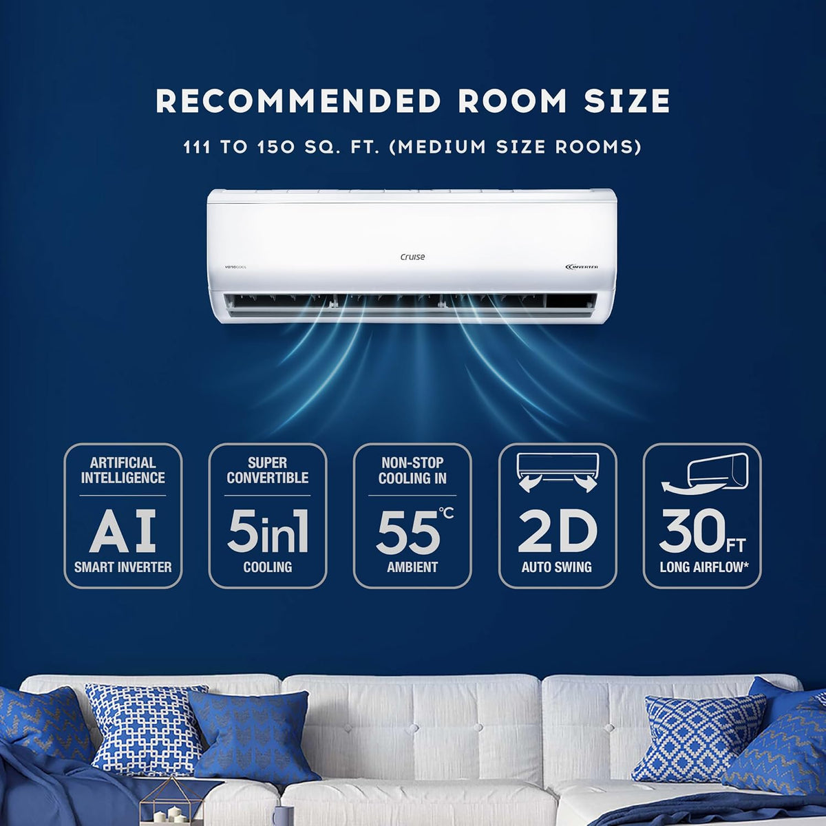 Cruise 1.5 Ton 3 Star VarioQool Inverter Split AC (New BEE, CWCVBM-VQ3D173)-2