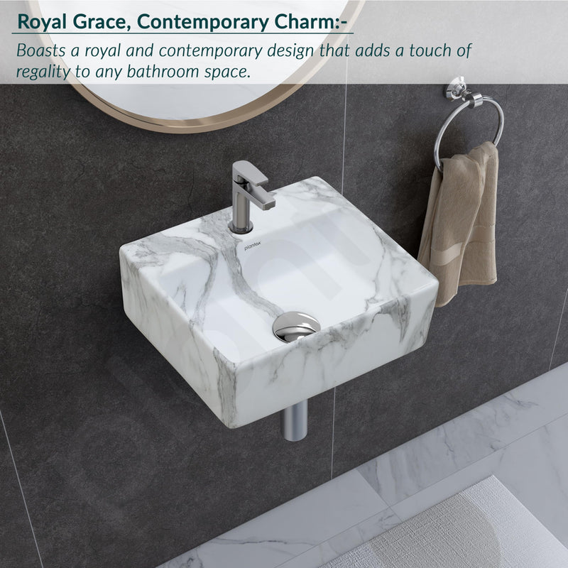 Plantex Tabletop Wash Basin for Bathroom/Designer Ceramic Basin/Rectangle Countertop Wash Basin/Home/Office (13 x 11.5 x 5 Inch)-6