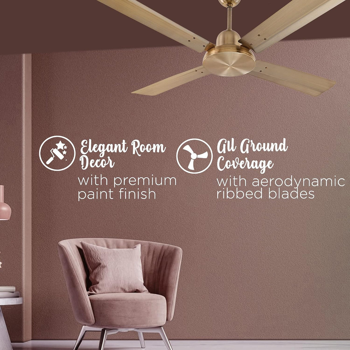 Hindware Delito 1200 mm Designer Ceiling Fan (Antique Copper)