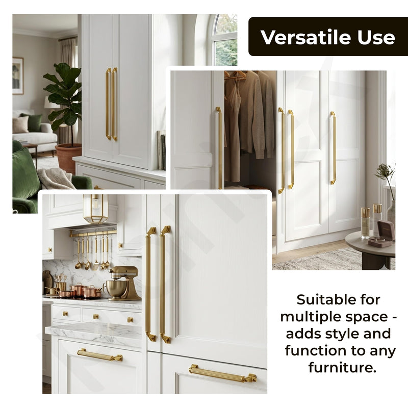 Plantex Aluminium Cabinet Handle/450mm Wardrobe Handle for Home/Cupboard Door Pull-Push Handles for Office - Pack of 1 (Brass Antique & Gold)-6