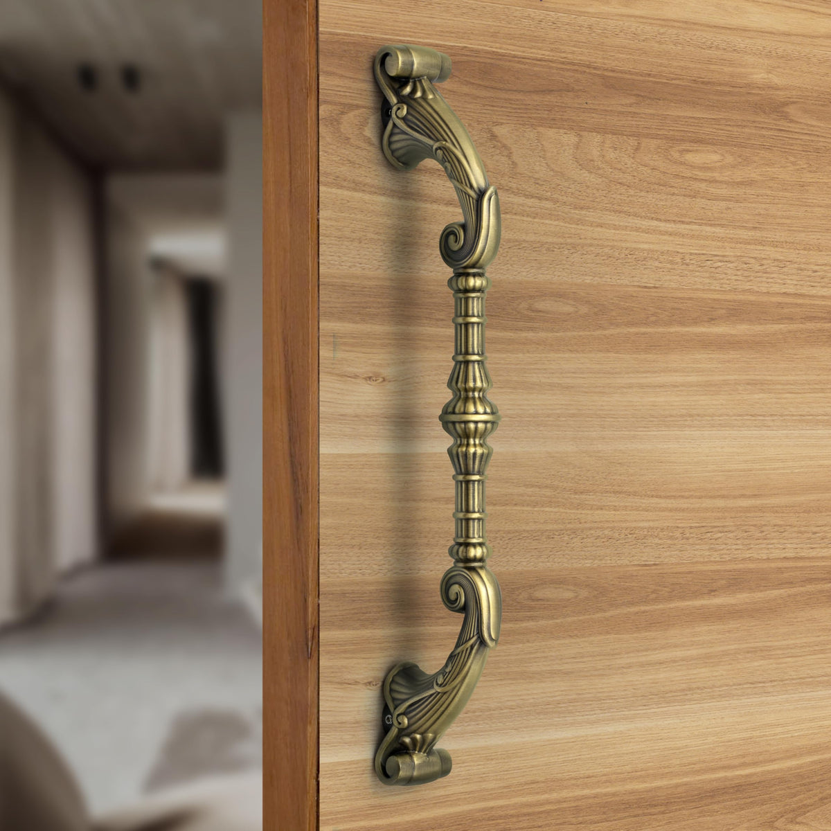 Plantex 14 Inch Main Door Handle/Pull-Push Door Handle/Handle for Main Door/Door Accessories - Pack of 1 (Brass Antique)