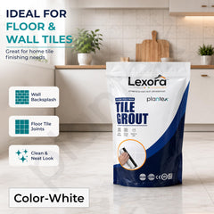 Plantex Lexora Premium Tile Grout/Waterproof Tile Gap Filler for Kitchen & Bathroom Wall Tiles Joint Filler/Crack Resistant/Chemical Resistant/Stain Resistant 1 kg (White)-6