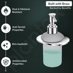 Plantex Pure Brass Liquid Soap Dispenser/Smero Hand Wash Dispenser for Kitchen/Shampoo Dispenser/Bathroom Accessories - Aqua (Chrome)-4