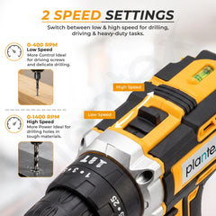 Plantex 21V Cordless Drill Machine for Home/10mm Chuck Electric Screwdriver & Power Drill Kit with 2 Lithium-Ion Batteries, Charger, Accessories & Storage Case (ML-D005, Yellow)-3