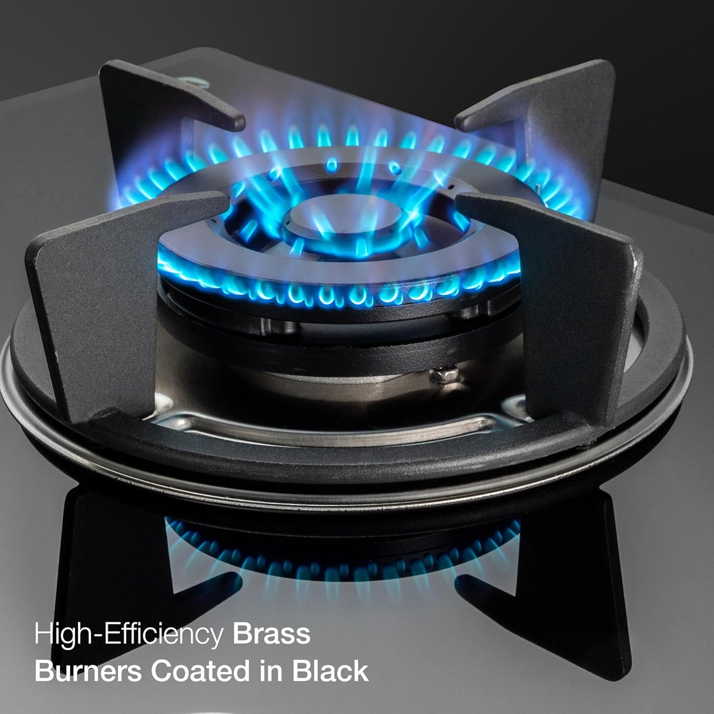 KAFF 3 Burners Built-in Hob & Hobtop with Digital Timer -8 MM |Auto Electric Ignition Glass Top| Enamelled Matt Finish, Easy Metal Grip Knobs, Toughened Glass (Black,78CM)