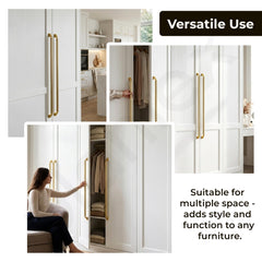 Plantex Aluminium Cabinet Handle/600mm Wardrobe Handle for Home/Cupboard Door Pull-Push Handles for Office - Pack of 1 (Brass Antique & Gold)-6