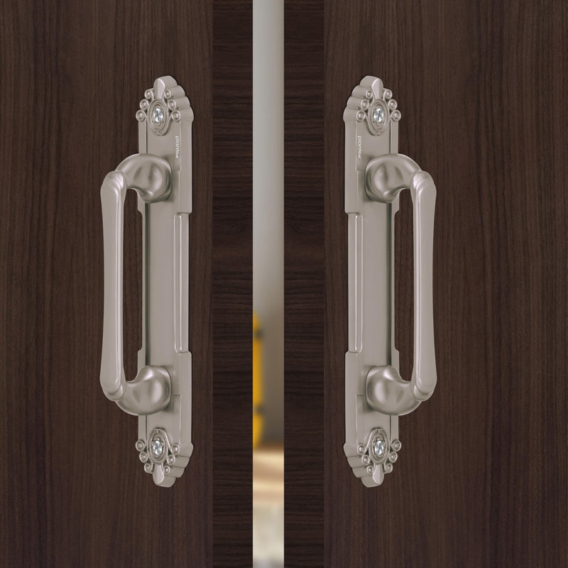 Plantex 8 Inch Heavy Duty Main Door Handle/Pull Push Handle for Main Door Home & Hotel/3 Years Warranty Pack of 2 (Satin, Silver)-1