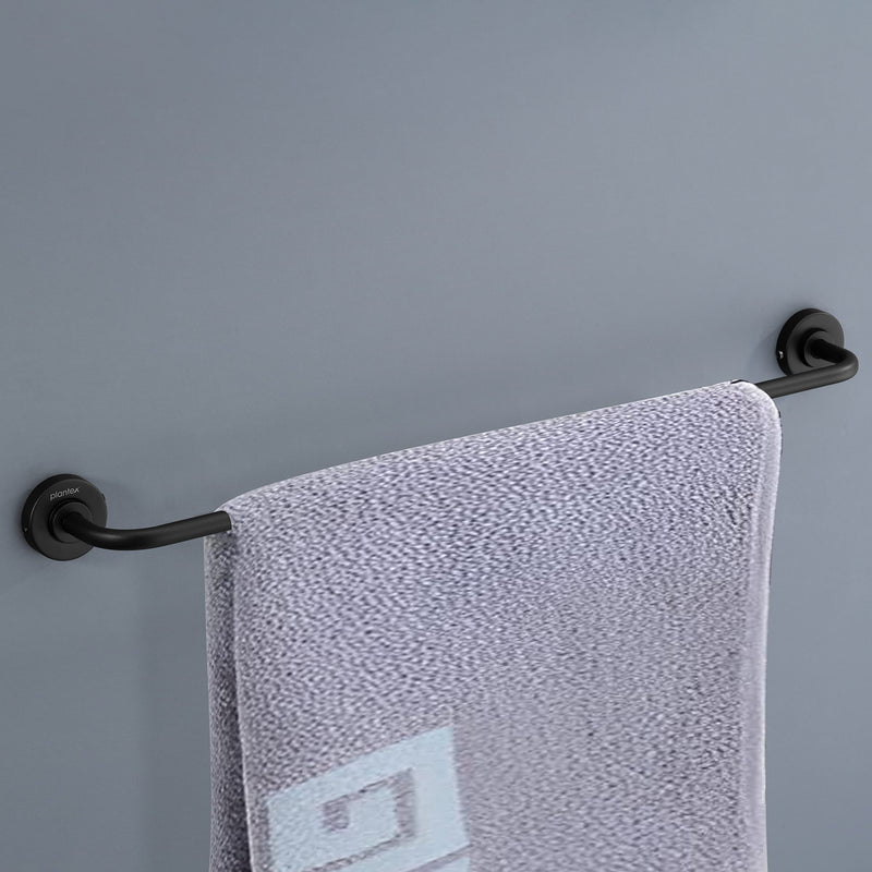 Plantex 304 Grade Stainless Steel Bathroom Accessories Set of 3 - Towel Hanger/Napking Holder/Dual Soap Holder for Bathroom - Daizy (Black)-3