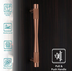 Plantex 14 inch Main Door Handle/Handles for Main Door/Wooden & Glass Door Handle/Pull & Push Handles for All the Doors of House, Office, Hotels (PVD Rose Gold, Pack of 1) - 3 Years Warranty-2