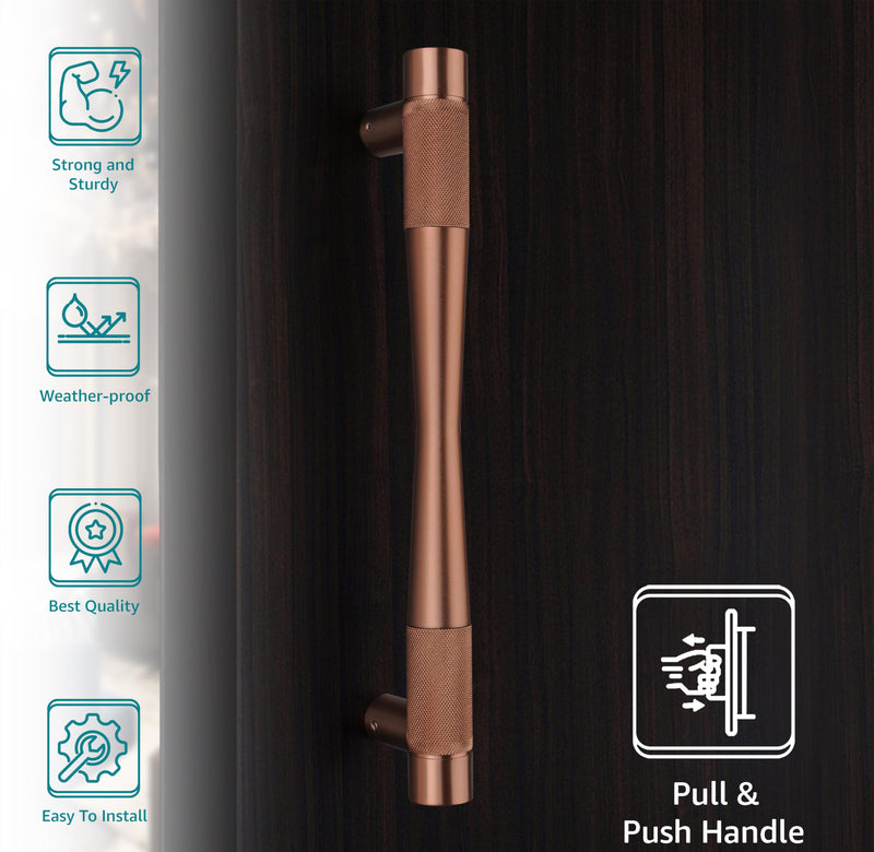 Plantex 14 inch Main Door Handle/Handles for Main Door/Wooden & Glass Door Handle/Pull & Push Handles for All the Doors of House, Office, Hotels (PVD Rose Gold, Pack of 1) - 3 Years Warranty-2