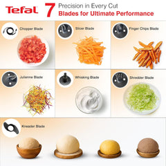 Tefal Chef Assist 800W Mixer Grinder,Juicer Jar & Food Processor |Dough Maker 15-in-1 Versatile Appliance| Powerful 800W Motor | 4 Jars and 7 blades| Europe’s No.1 Blending Brand | 3-Year Warranty