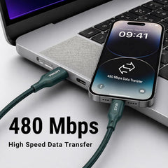 Philips DLC4130LT/94 27W iPhone Original Type-C to Lightning Fast Charging Cable (1m, Crystal Teal)