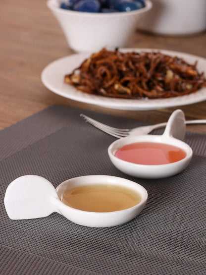 Clay Craft Basics Small White Round Dipping Bowls,Mini Side Seasoning Dish,Condiment Dishes Pack of 4 (50ml) Perfect for Modern Kitchen