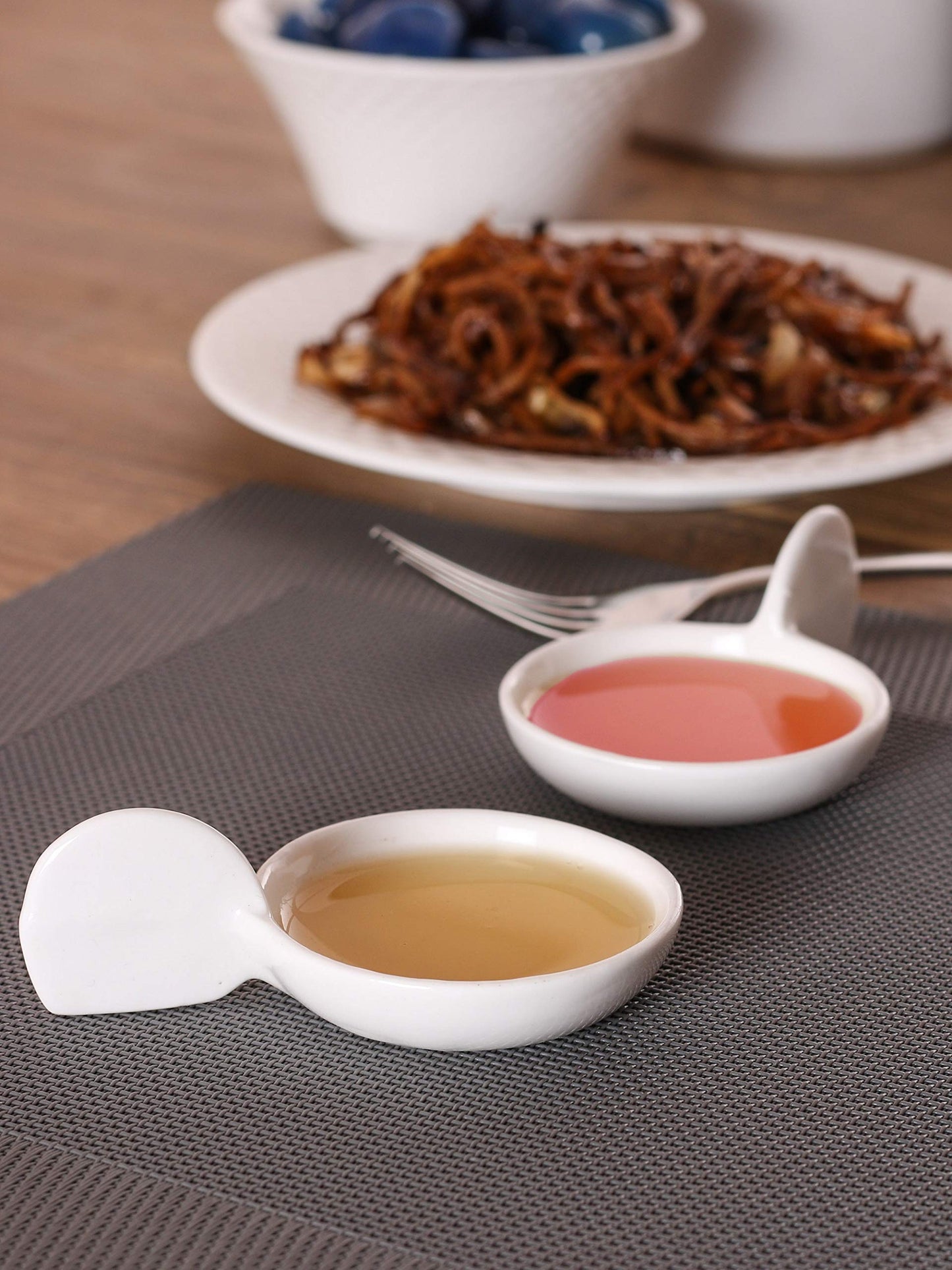 Clay Craft Basics White Ceramic Serving Bowl Set, Stackable can be Served as Dipping Bowls, chatni Bowls,Sauce Bowls, Soy Sauce and Ketchup Bowls(Set of 4)