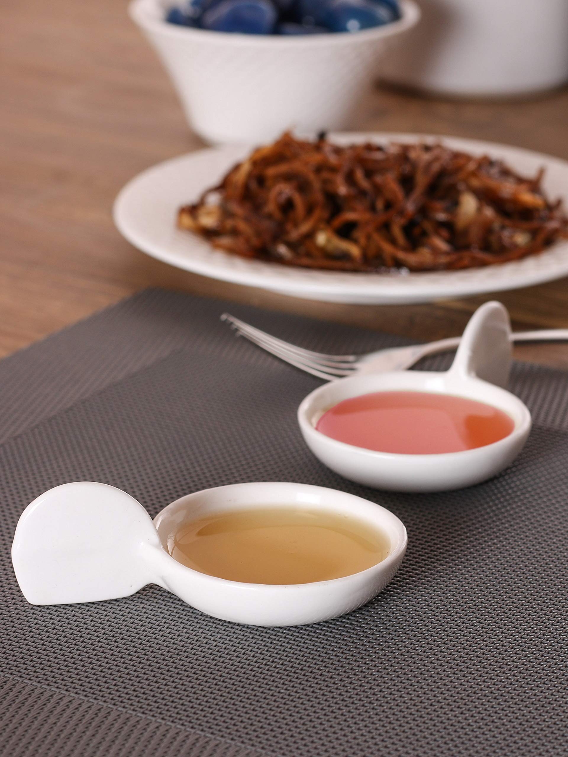 Clay Craft Basics Small White Round Dipping Bowls,Mini Side Seasoning Dish,Condiment Dishes Pack of 4 (50ml) Perfect for Modern Kitchen