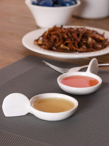 Clay Craft Basics Small White Round Dipping Bowls,Mini Side Seasoning Dish,Condiment Dishes Pack of 4 (50ml) Perfect for Modern Kitchen